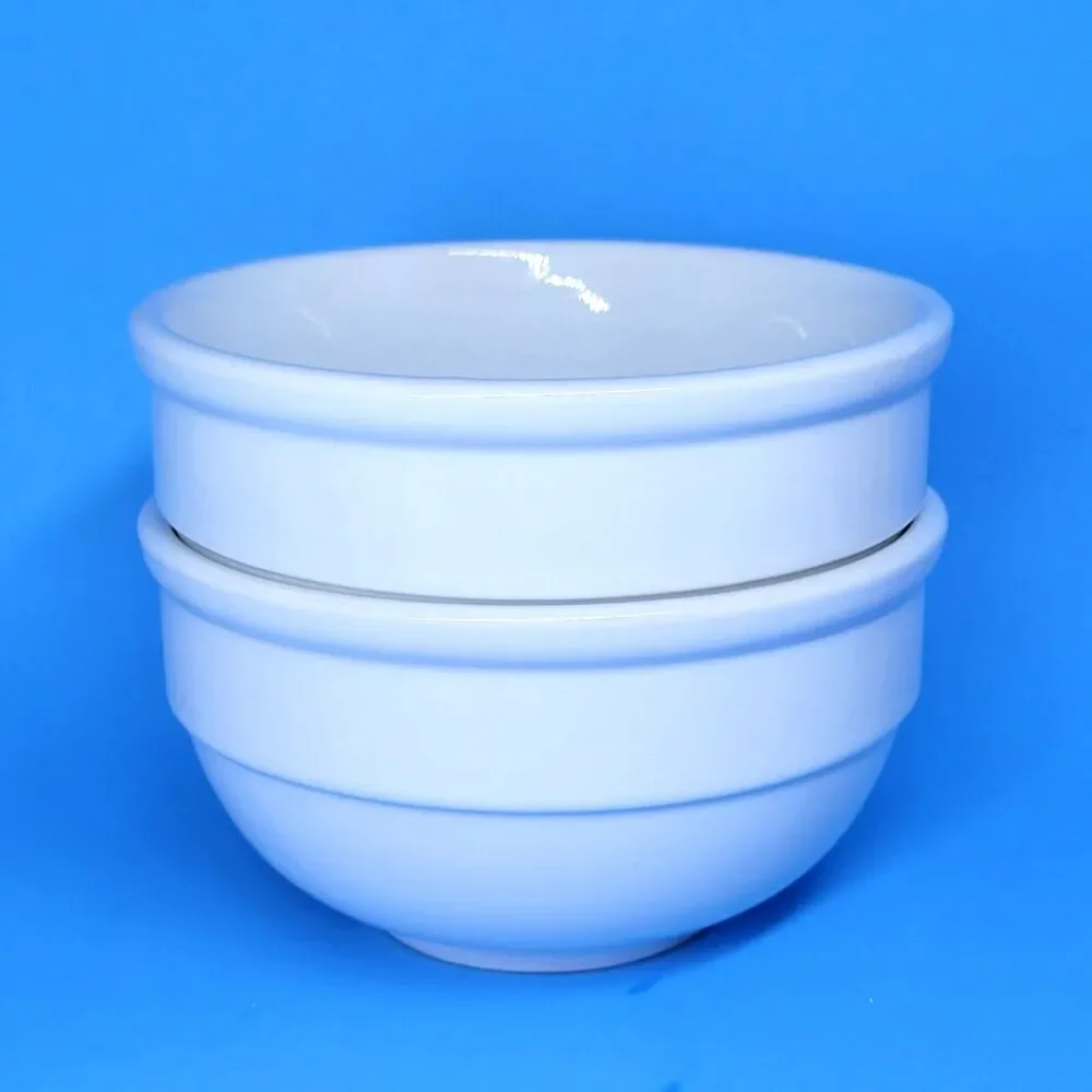 Williams Sonoma Set Of 2 White Stackable 5 7/8